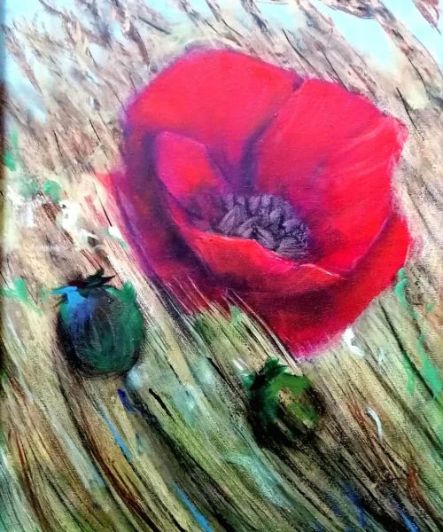 Umetniška slika Mak v klasju