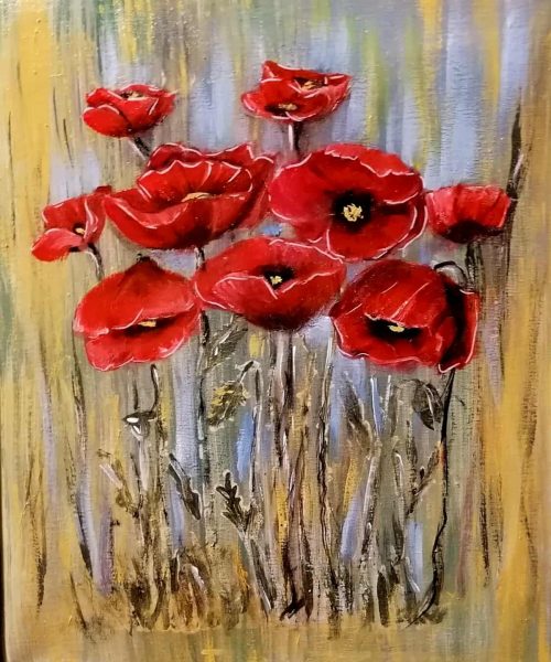 Umetniška slika Zamegljeni maki